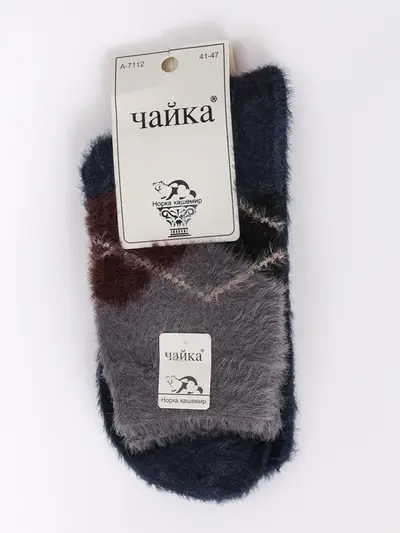 Носки синие с геометричным принтом